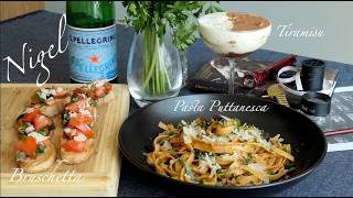 Quick Italian recipes| Tiramisu | Bruschetta | Pasta Puttanesca | Nigel: Devil Wears Prada tribute
