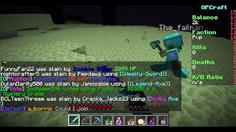 hacker on Opcraft using Force field The_failman