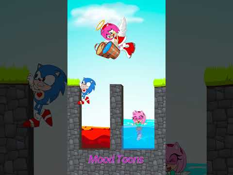 Please Save Sonic in Lava Pit Challenge vs Amy 🙏 💚 #shorts #parody #Story #animation