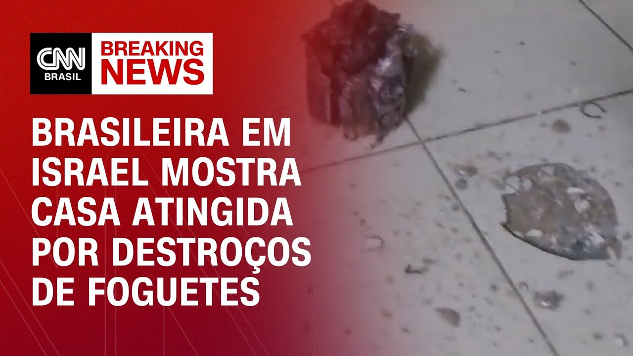 Brasileira em Israel mostra casa atingida por destroços de foguetes | CNN NEWSROOM