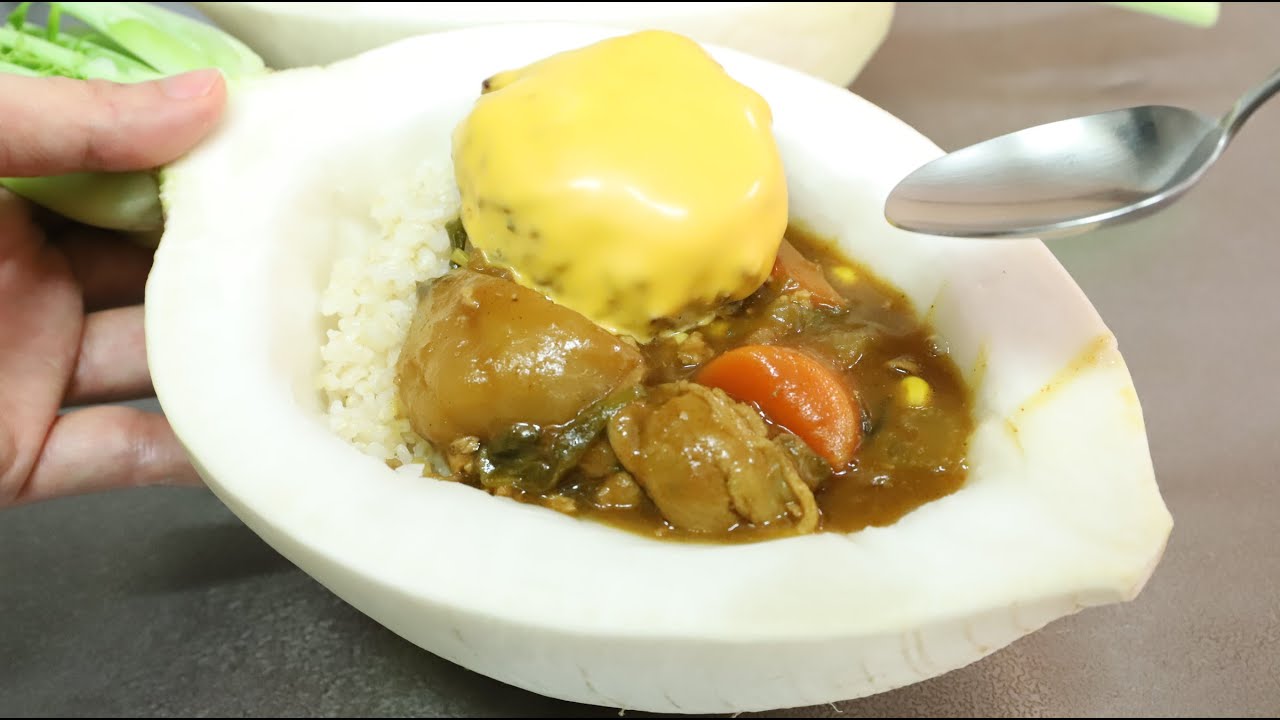 ⁣Doraemon Gadget Restaurant Farm Radish Curry with Cheese Hamburg Steak