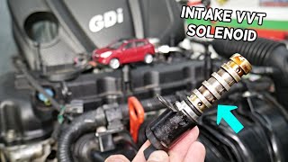 HYUNDAI TUCSON INTAKE VVT SOLENOID REPLACEMENT REMOVAL LOCATION, VARIABLE TIMING SOLENOID