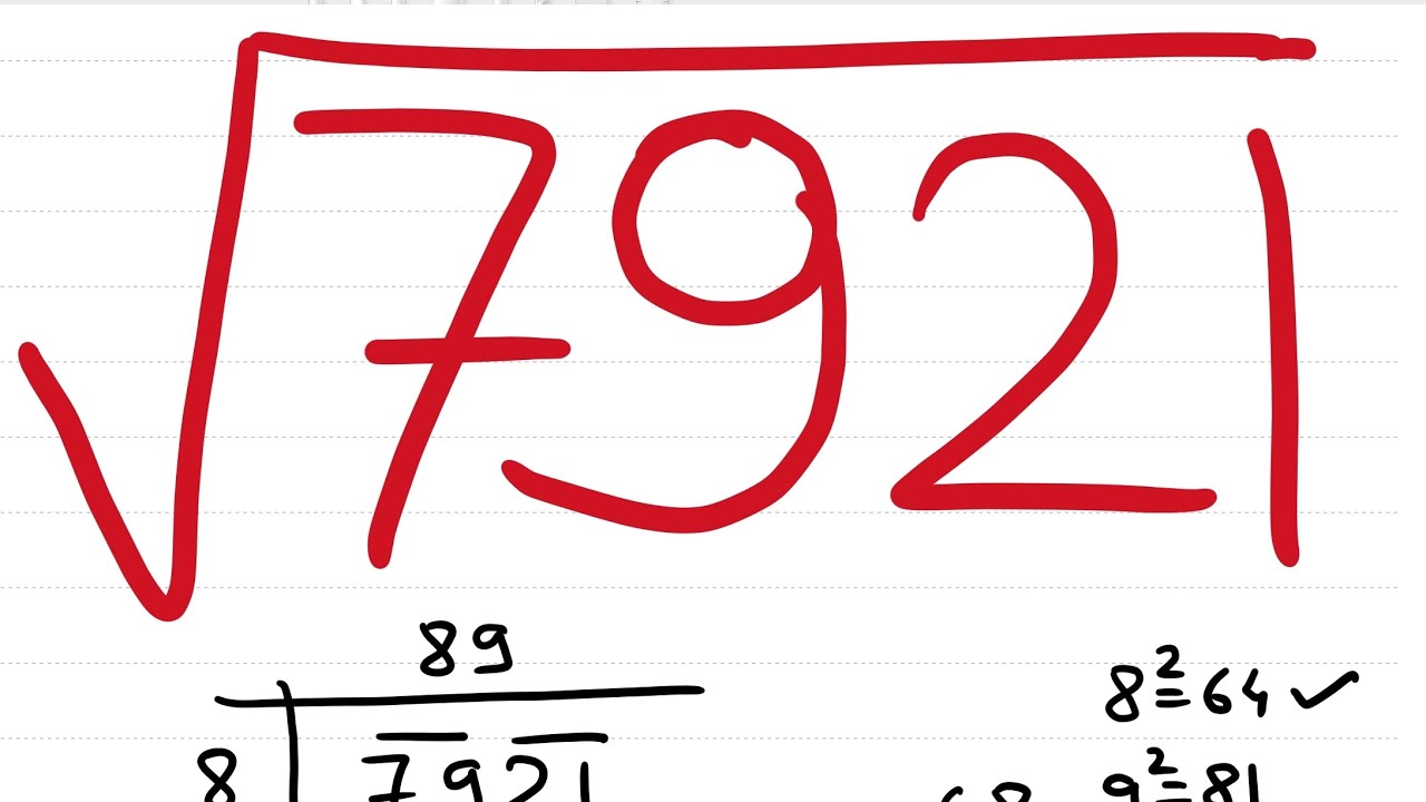 Square root of 7921 | Trick to find the square of a two digit number 89 ...
