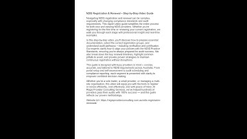 NDIS Registration & Renewal – Step-by-Step Video Guide