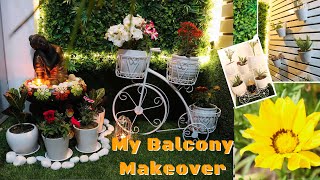 Small Balcony Makeover| Balcony Garden Decorations | My Balcony Tour