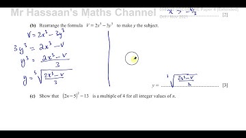 0580/42/O/N/21 (IGCSE) Paper 42 CAIE  Q6a-c Algebra, Expressions, Equations, Re arranging Formulae