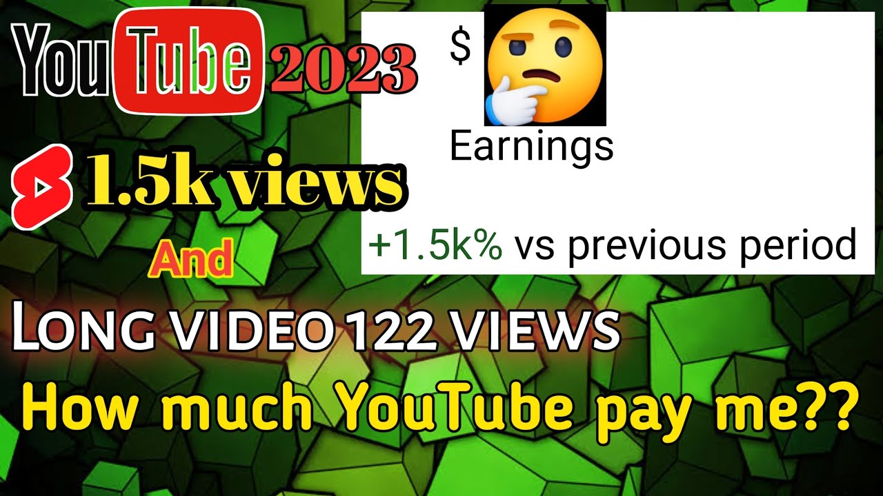 How Much Money YouTube Pays For 1500 views in 2023 🤔|youtube earnings ...
