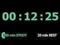 100분 공부-20분 휴식 뽀모도로 타이머, 10시간, 장작불 ASMR/ 100min study-20min rest pomodoro timer, 10 hours