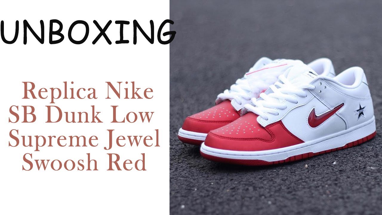 Verklaring mout Onderscheppen Nike SB Dunk Low Supreme Jewel Swoosh Red Review From Onebyonemall - YouTube