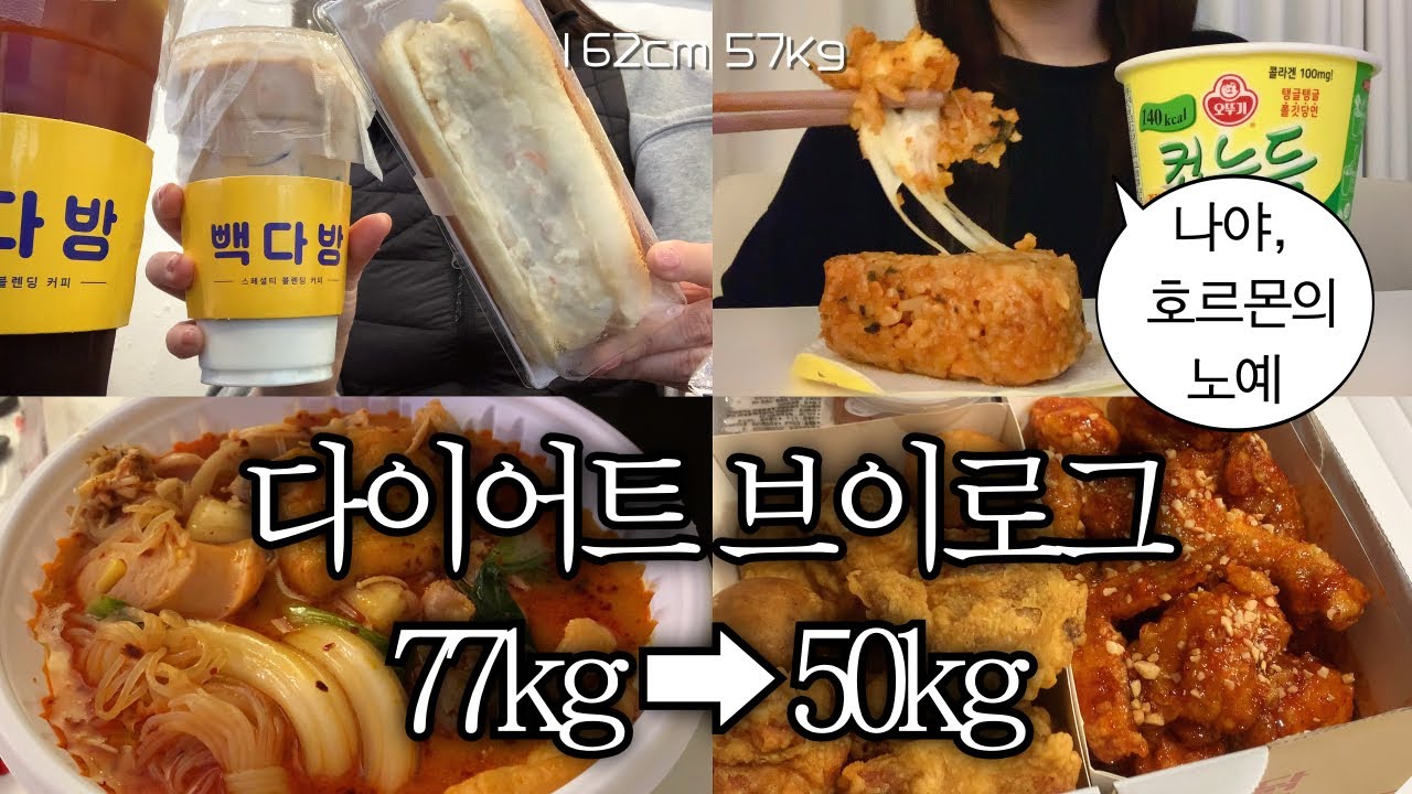 [다이어트 브이로그#20] -20kg 내가 생리전 증후군을 대처하는 방법🤔ㅣ일주일 vlogㅣ마라탕, 컵누들, 귀리주먹밥, 닭다리살, 단백질쉐이크, 통밀식빵, 그릭요거트, 요거트볼