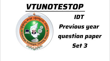IDT innovation and Design Thinking Vtu privious year question papers set 3 || Vtu Exam 2024 || vtu