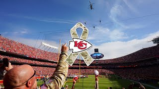 a flyover at geha field at arrowhead hits different | salute to service 2023 | kansas city chiefs