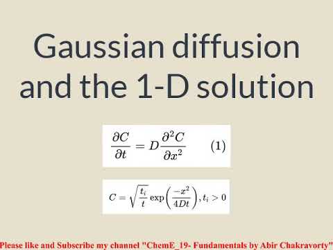 Gaussian Diffusion and its 1D solution, Mass transfer with chemical reaction, various simulations.