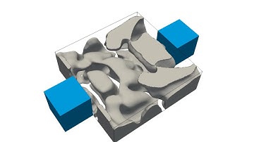 Topological evolution of a heat sink during the optimization