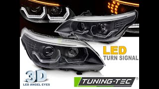 : HEADLIGHTS ANGEL EYES LED 3D fits BMW E60 E61 03-07