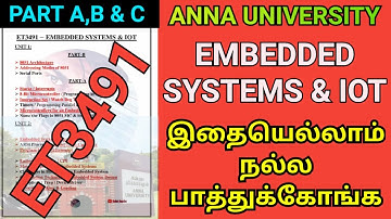 Embedded Systems and IoT Important Questions Anna University | ET3491 | Engineering ESIOT | IOT | AU