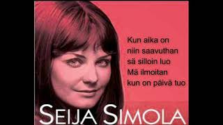 Video thumbnail of "Seija Simola-kun aika on (lyrics)"