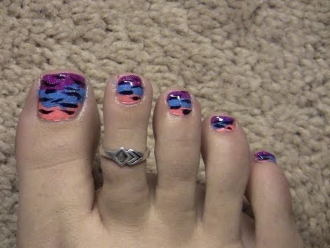 Color Blocking, Glittery, Zebra Fun Summer Toenail Tutorial!