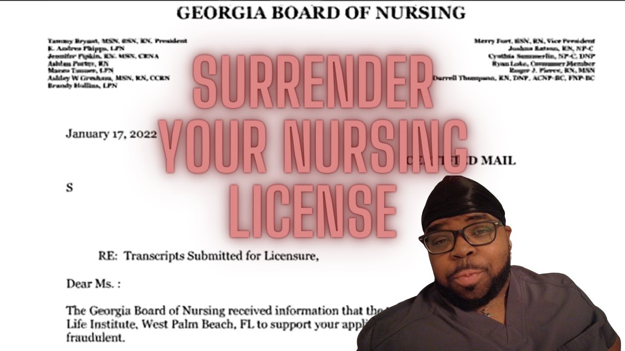 Board Of Nursing Are Making Nurses Surrender Their Fake License