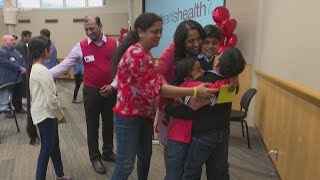 8-year-old bone marrow recipient and donor celebrate in emotional reunion