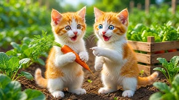 Mama Cat Trims Fur on the Farm and Makes Tiger Hat For Kittens At Home🐾🐯