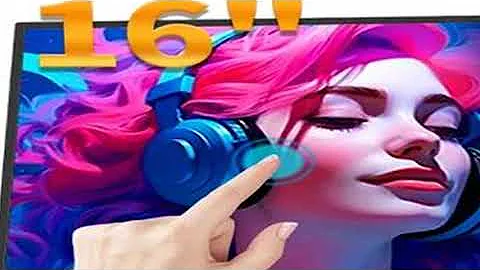 HGFRTEE 16inch Touch Portable Monitor 16:10 96%sRGB 350Cd/m² Second Screen For Laptop With Holder St