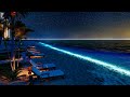 Night beach ambience  wave sound for sleep  crickets sounds asmr