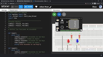 Montaje 34: Programado en un ESP32 en Python controlando un dos subsistemas con Hilos -Thread