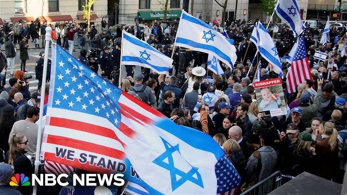 Pro Israel Counter Protesters March Near Columbia University