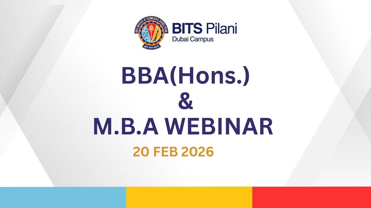 BBA (Hons.) and MBA Programmes Webinar I 20 FEB 2026