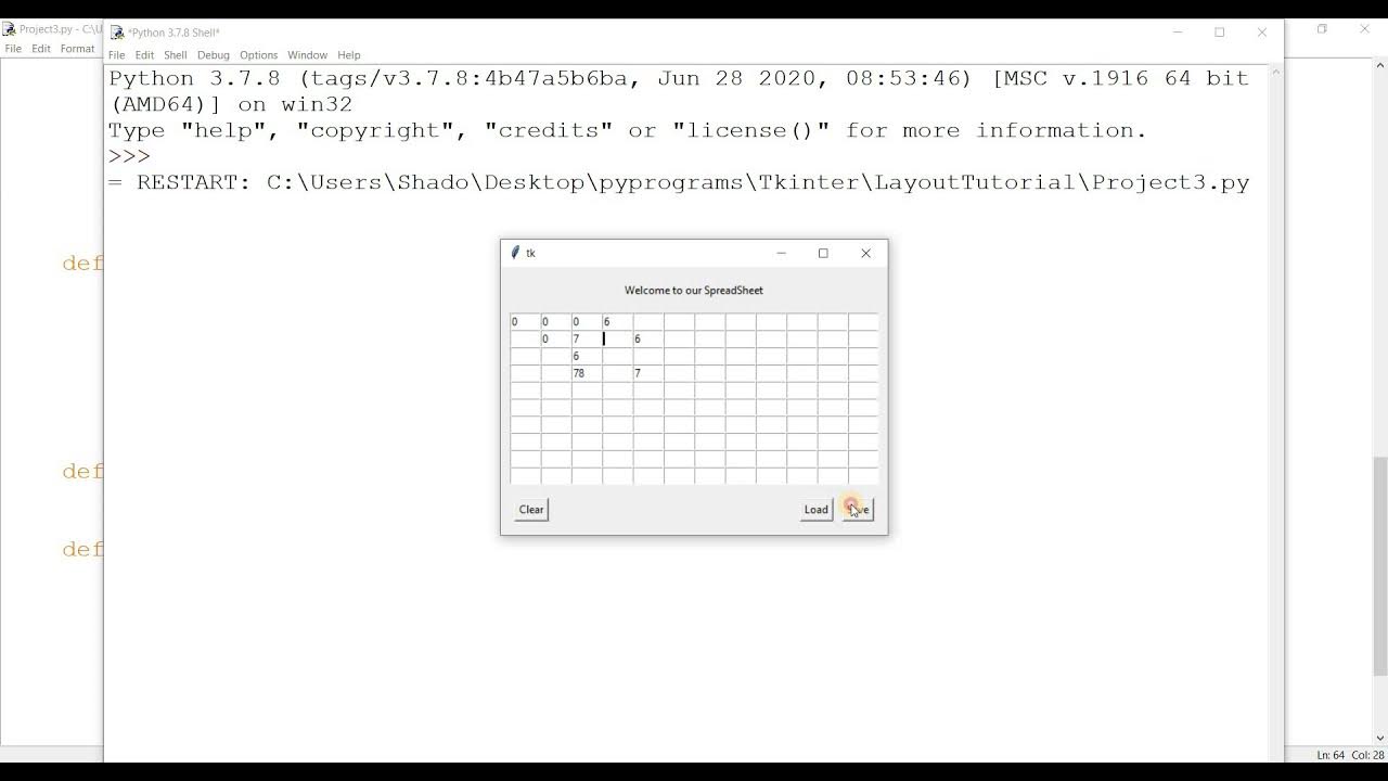 How to make a Spreadsheet in Tkinter [Project 3] - YouTube