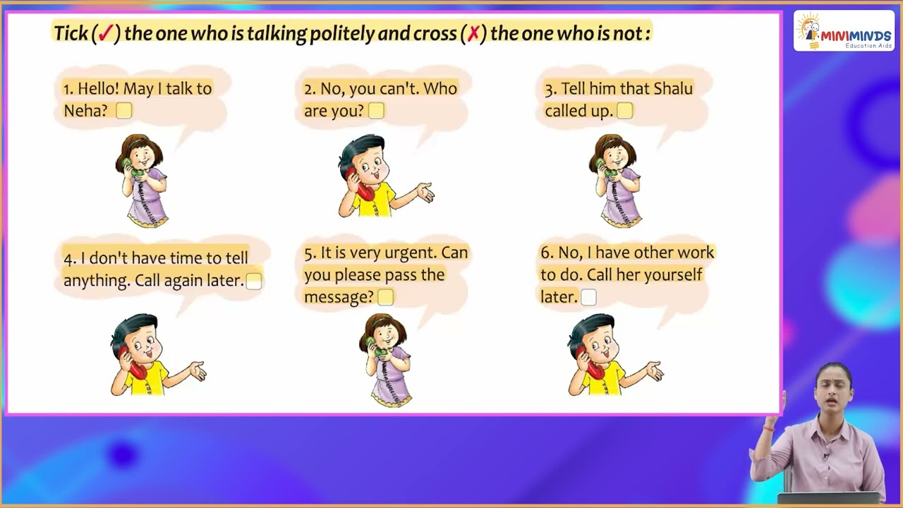 Ch 4 | Miniminds | Knowledge Tree | Class 03 | Telephone Etiquette | For children