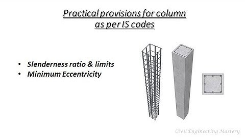 Slenderness ratio & Minimum eccentricity in columns as per IS codes | Structural Design