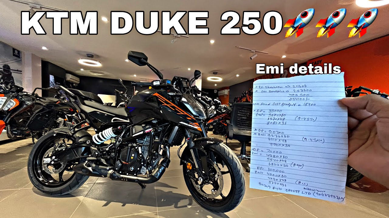 KTM Duke 250 Finance Details | EMI, Down Payment, Interest Rate & On-Road Price 