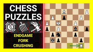 Chess Puzzles to Practice. Themes: Endgame, Fork, Crushing. Learn Chess