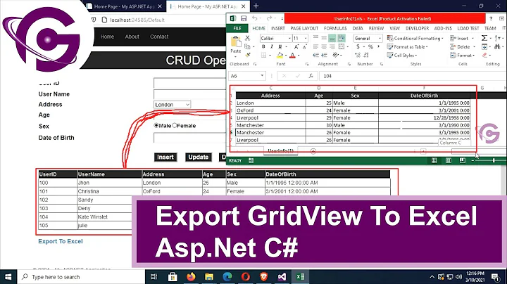 Export GridView To Excel xls In ASP Net C# | ProgrammingGeek