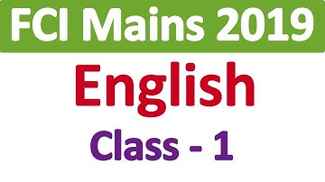 FCI Mains 2019 English Class 1 | FCI Mains Mock Test | FCI Mains exam preparation | The Study Power
