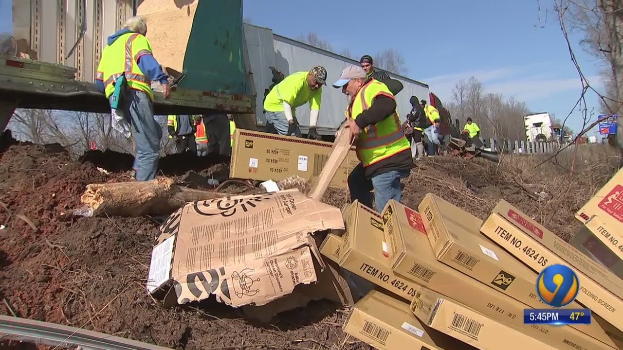 Packages litter I-77 in Iredell County after Amazon truck involved in ...