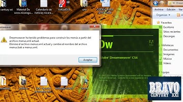 Solucionar error en menus xml de Dreamweaver 2021