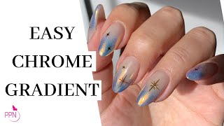 How To Easy Liquid Chrome Ombre On Structured Overlay Natural Nails screenshot 3