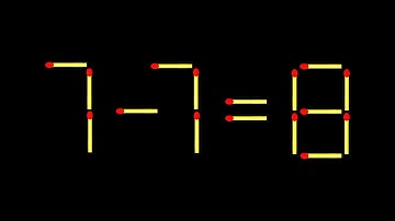 Move only 1 stick to make equation correct. Matchstick puzzle 7-7=8