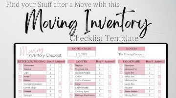 Moving Inventory Checklist, Moving Inventory List Template Excel Spreadsheet, Google Sheets, Packing