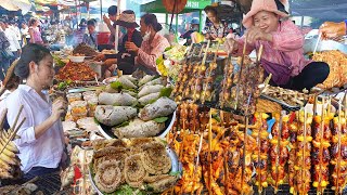 Cambodian Yummy Street Food Grilled Honeycomb, Frogs, Snacks, & Market Food