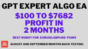 $100 to $7682 Profit in 2 Months GPT Expert Algo EA MT4 Forex Robot Back Testing | Best forex robots