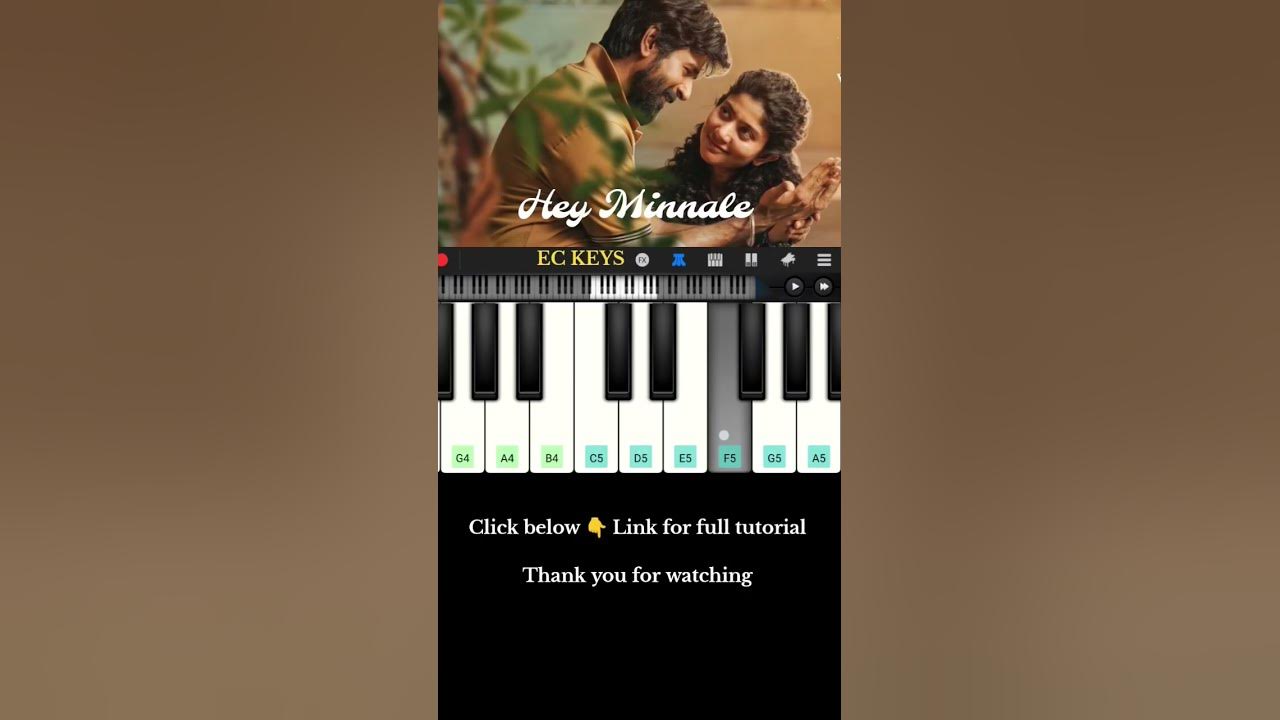 Hey Minnale song piano tutorial | Amaran | Sai pallavi | SK | #piano #tutorial #music #shorts