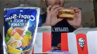 ASMR Mukbang Spicy wings, Chicken Cheeseburger, Donut, Cheese Snacks, Juice