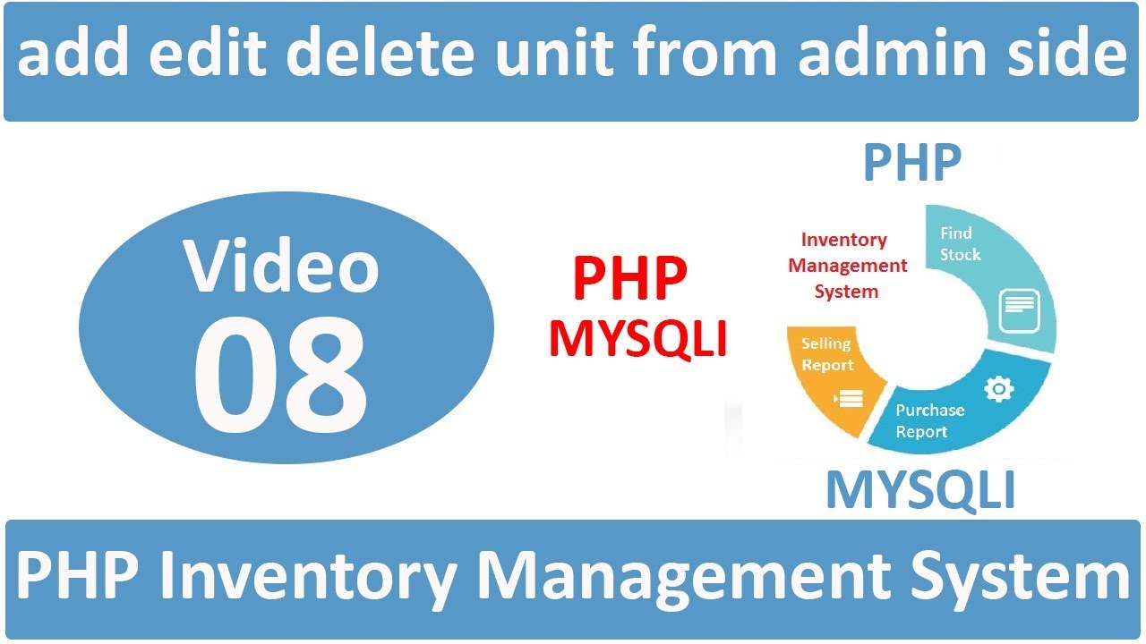 add edit delete unit from admin side in php ims - YouTube