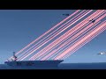 Aircraft Carrier Air Defense System Shooting Down Missiles, Jets - Su-34 - C-RAM CIWS - Simulation