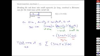 Unit 14-1 Mass with Varying Density Linear Example - MATH 121