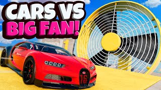 Testing FAST CARS VS GIANT FANS in BeamNG Drive Mods!